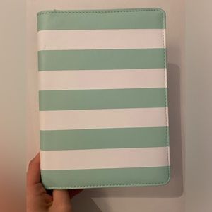 Day Designer | Planner Folio Cover | Mint & White Stripes